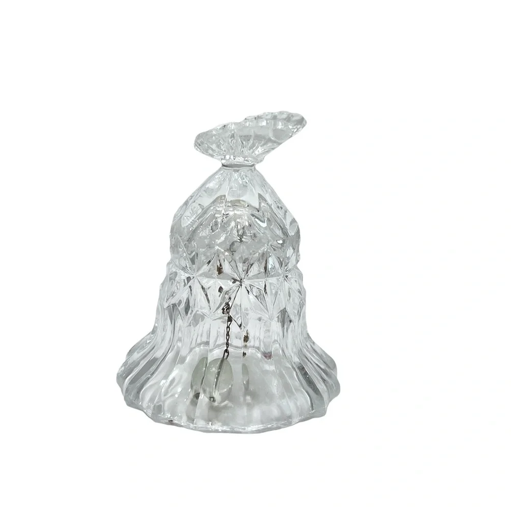 VINTAGE CUT CRYSTAL BELL WITH BUTTERFLY TOP